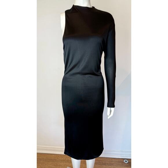 S/S 2000 Gucci Black Asymmetric One-Sleeve Runway Dress - Picture 1 of 12